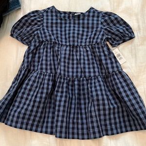 GAP tiered plaid gingham dress